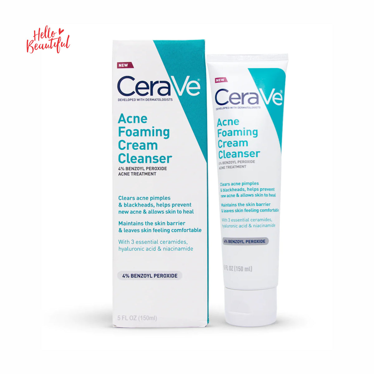 Cerave Acne Foaming Cream Cleanser 150ml Hello Beautyful